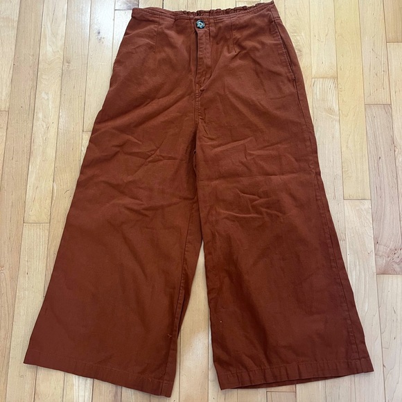 Wide Leg Rust Pants - Picture 1 of 5
